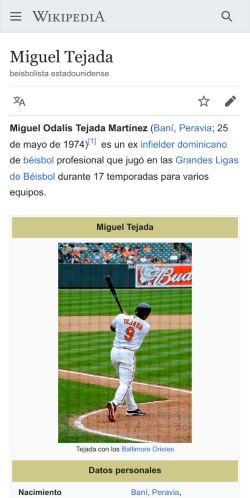 Miguel Tejada, Baseball Wiki